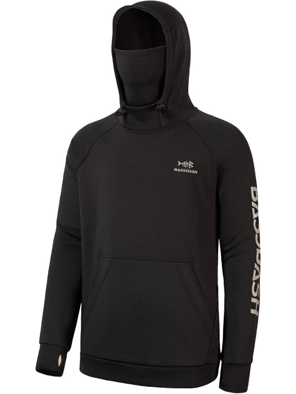 Men's Fishing Fleece Hoodie with Neck Gaiter, Water Resistant Performance